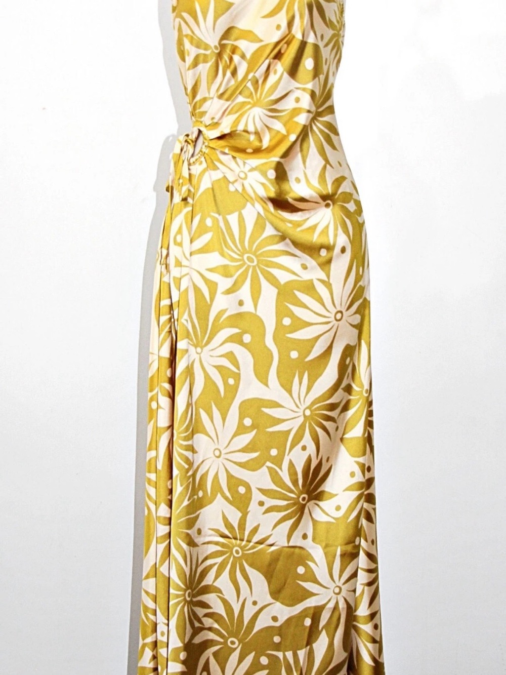 Satin Floral Flowy Dress